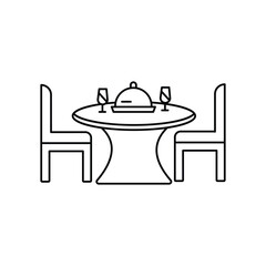 dinner table lineal  icon with white background vector stock illustration