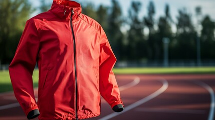 Obraz premium Bold Red Athletic Jacket Isolated on Transparent Background for Sportswear and Fashion Design