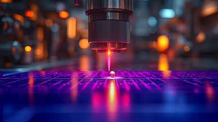 A close-up view of a scientific laboratory setup featuring various optical components.