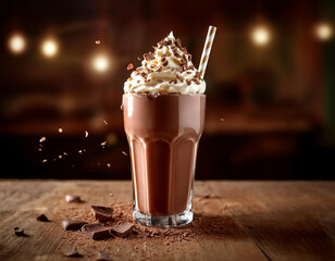 chocolate milkshake on the table
