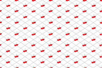 Valentine's Day | Seamless pattern Red Heart, Pink Heart, Cherry Heart | Design for pillow, blanket, rug, carpet, fabric, fashion, clothing, wallpaper, accessory