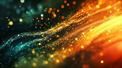 Obraz premium Vibrant swirls of color and light create an energetic abstract pattern in a dynamic display of radiant particles