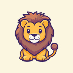 Fototapeta premium Cute lion cartoon vector illustration