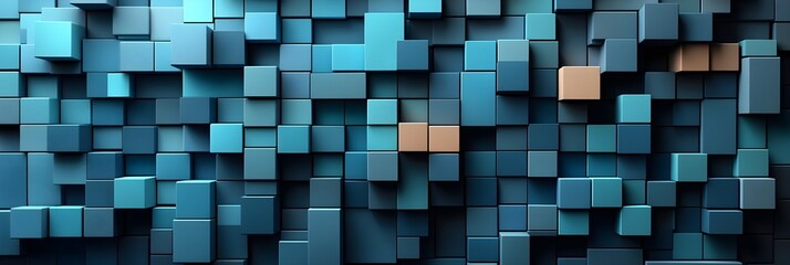 A background of abstract cubic shapes stacked in an orderly 3D pattern