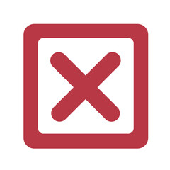 Obraz premium red cross icon with square frame