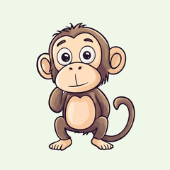 Obraz premium Cartoon Monkey vector illustration
