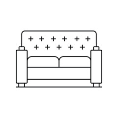 Sofa  lineal  icon with white background vector stock illustration