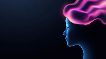 Obraz premium artificial intelligence promotional poster, glowing neural network graphics