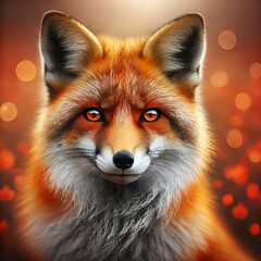 Obraz premium digitally enhanced image of a red fox 