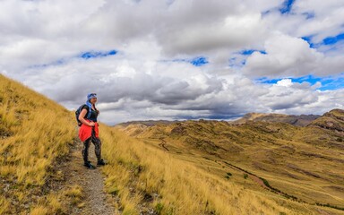 Hiking on a Scenic Mountain Trail