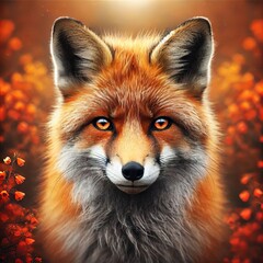 Fototapeta premium digitally enhanced image of a red fox 