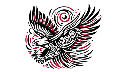 Eagle Tattoo Design with Bold Tribal Aesthetics