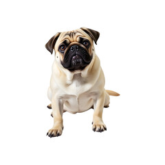 Obraz premium Pug dog isolated on transparent background. French bulldog dog png