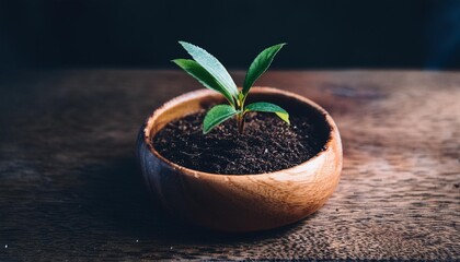 young plant in a pot