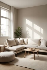Fototapeta premium Comfortable minimalist living room