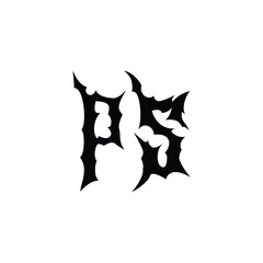 PS monogram logo design letter text name symbol monochrome logotype alphabet character simple logo