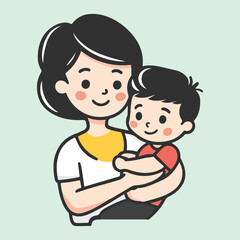Mother and child love vector illustration