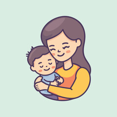 Mother and child love vector illustration