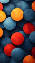 A background of bold circles repeating in alternating bright and muted colors.