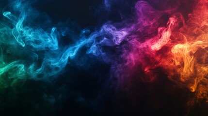 Bright colorful smoke swirled