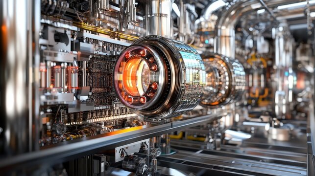 A detailed 3D illustration of the inner workings of a supercomputer
