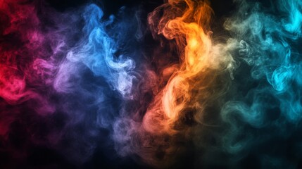 Bright colorful smoke swirled
