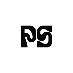 PS monogram logo design letter text name symbol monochrome logotype alphabet character simple logo