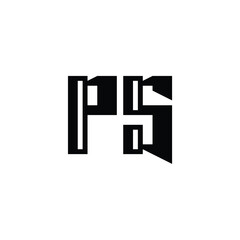 Obraz premium PS monogram logo design letter text name symbol monochrome logotype alphabet character simple logo