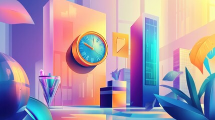 Business management abstract concept vector illustration set. Innovation management software, time and attendance tracking system, HR software, working time tracker, payroll system abstract metaphor.