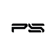 Fototapeta premium PS monogram logo design letter text name symbol monochrome logotype alphabet character simple logo