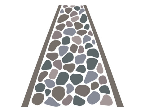 recommend clip art: Cobblestone road, stone texture. Vector sidewalk, old garden path