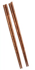 A set of wooden chopsticks, commonly used for eating Asian cuisine.