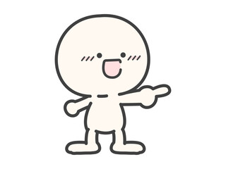 指差しのポーズの笑顔の人物03