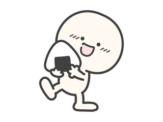 おにぎりとシンプルでかわいい人物のベクターイラスト09