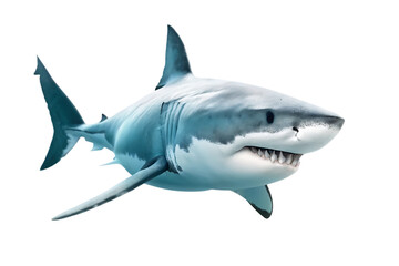 Naklejka premium Great White Shark isolated on white background as transparent. PNG.AI GENERATED