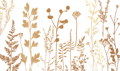 Naklejka premium Flowers and leaves in pictures illustrator2D