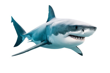 Obraz premium Great White Shark isolated on white background as transparent. PNG.AI GENERATED