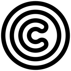 Copyright. Editable stroke vector icon.