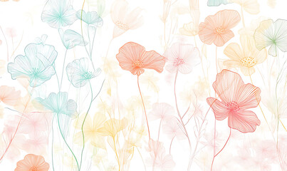 Flowers and leaves in pictures illustrator2D
