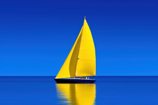 High contrast Sailing boat transportation watercraft recreation.