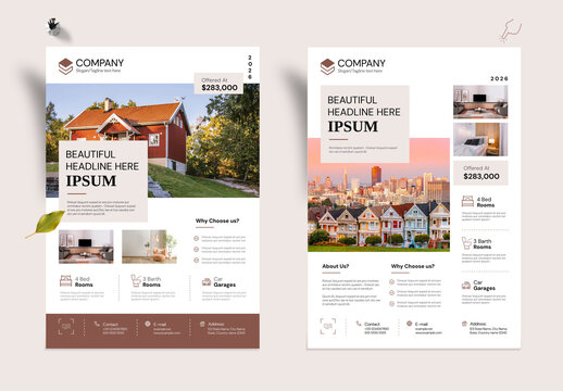 Elegant Home For Sale Flyers Template