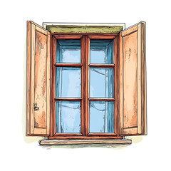 Obraz premium Hand-drawn window icon illustration