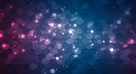 Abstract background hexagon pattern with glowing lights