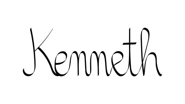Black handwritten male name "Kenneth"