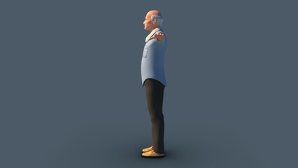 Old age male 3d illustration
