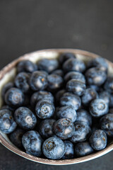 blueberry ripe juicy berries natural product snack fresh tasty food dish gourmet food background on the table rustic food top view copy space keto and paleo diet Vegetarian and vegan food