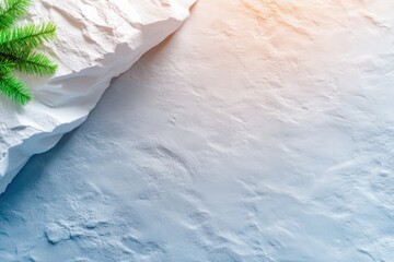 Obraz premium Textured white concrete wall with greenery creating an industrial yet inviting atmosphere