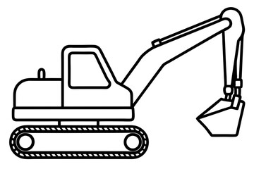 Excavator Outline Vector