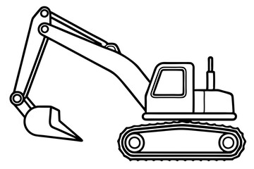 Excavator Outline Vector