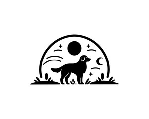 Dog Logo design template. Vector illustration.